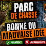 Parc de chasse avantages et inconvénients : cerf et sangliers en milieu naturel face à un animal derrière un grillage