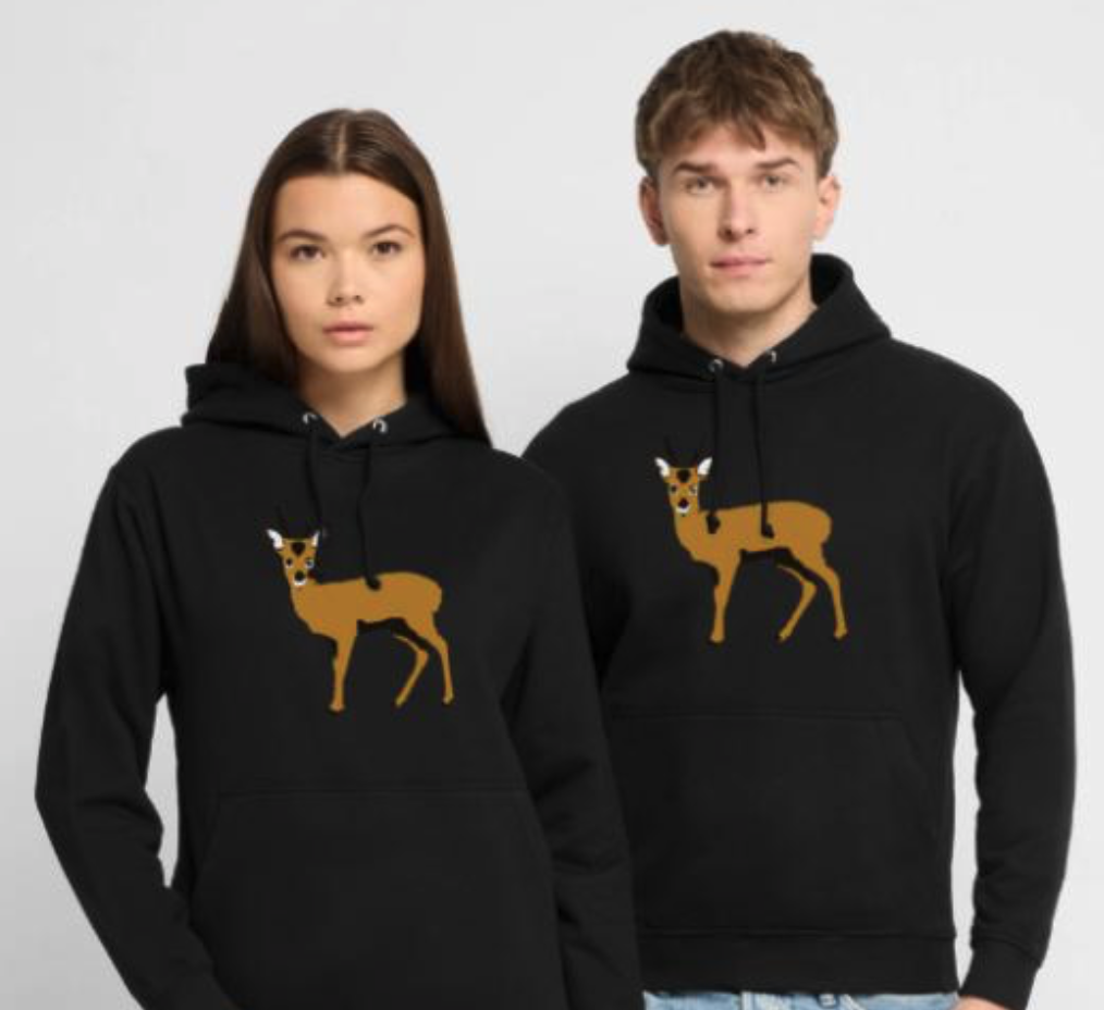 Sweat-shirt de chasse brodé chevreuil modèle mixte et unisexe