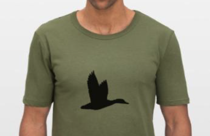 T-shirt de chasse personnalisable avec motif de canard au vol