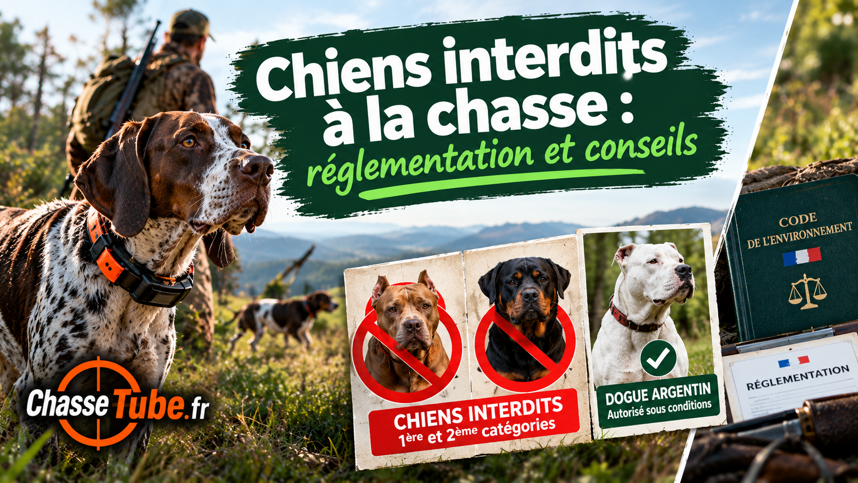 Chiens interdits à la chasse et réglementation