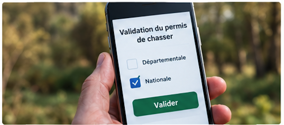 validation départementale ou nationale du permis de chasser